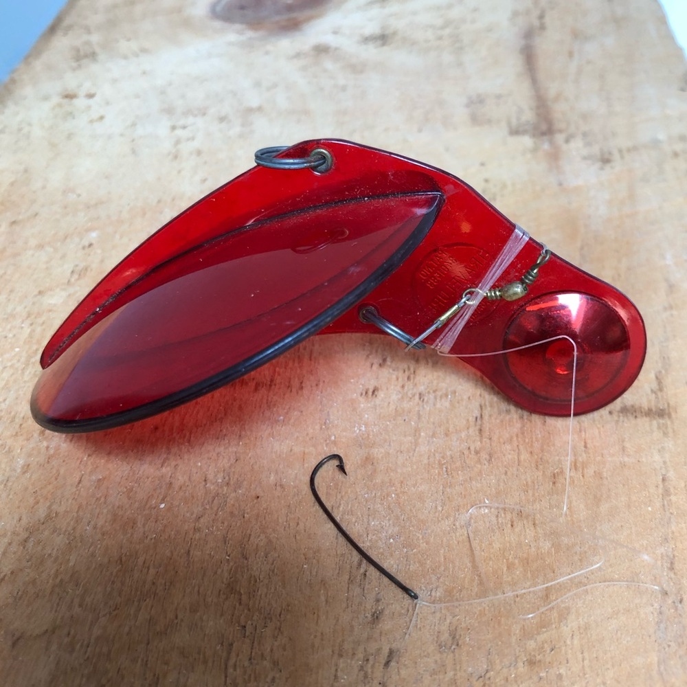 Vintage 1940’s Red TRAVELURE Space Bobber Fishing Bobber
